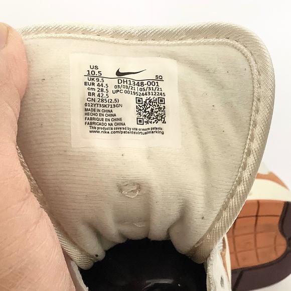 Mens 10.5/Womens 12 Nike Air Max 1 Patta Metallic Silver/Monarch DH1348 001 - Picture 7 of 9